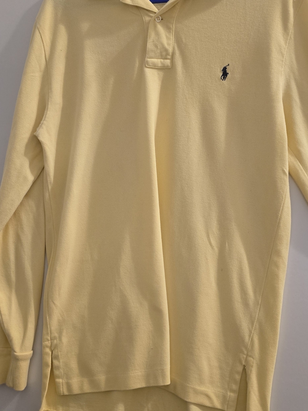 Ralph Lauren Pale Yellow V‑Neck Long Sleeve Polo Sweater